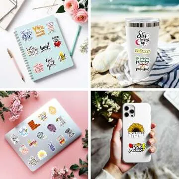 100 Pcs Inspirational Stickers Vision Board Supplies, Motivational Quote Stickers for Teens and Adults Trendy Vinyl Positive Sticker for Water Bottles Book Laptop