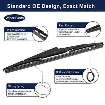 X AUTOHAUX Rear Windshield Wiper Blade Arm Set for Kia Carens 13-19 for Kia Sportage 16-22 for Hyundai I10 13-22
