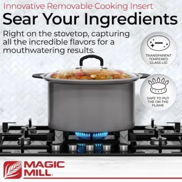 Magic Mill 10 Quart Slow Cooker with Searing Pot