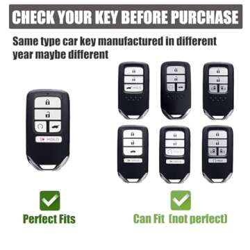 Gematay For Honda Key Fob Cover, Car Key Case Protector for Honda Civic Accord Pilot CRV Odyssey Key...