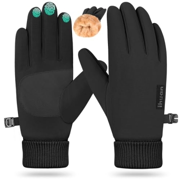 ihuan Winter Gloves for Men Women - Cold Weather for Running Cycling, Waterproof Snow Warm Thermal T...