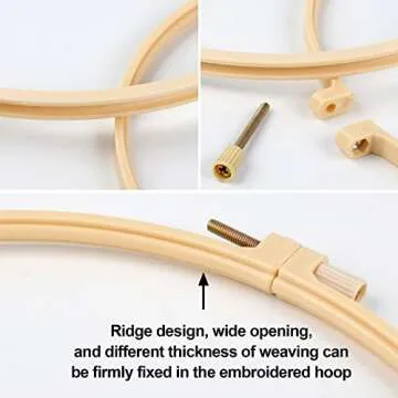 6 Pcs Embroidery Hoop 6 Size, Round Plastic Cross Stitch Hoop with 16 Needles (3.6In to 10.7 in), Small Embroidery Hoop, Cross Stitch Hoops and Frames, Suitable for Embroidery, Craft Sewing