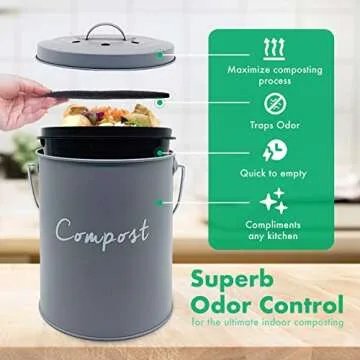 COMPOST BIN - matte grey