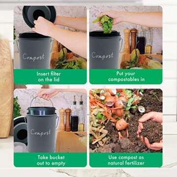 COMPOST BIN - matte grey