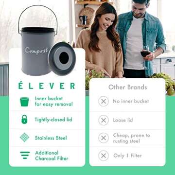 COMPOST BIN - matte grey