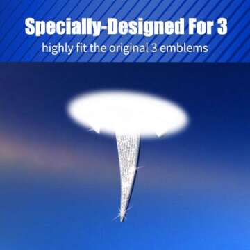 Yeapop Bling Bling Rhinestone Logo Emblems for Tesla Model 3 2017-2023,4 Pcs Emblems Stickers for Front Trunk, Rear Trunk, Bedazzled Accessories for Model 3.