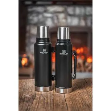 Stanley Classic Vacuum Insulated Wide Mouth Bottle - Matte Black - BPA-Free 18/8 Stainless Steel Thermos for Cold & Hot Beverages - 1.5 QT