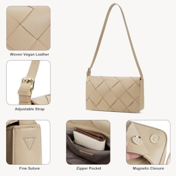 BOSTANTEN Woven Vegan Leather Hobo Bag for Women