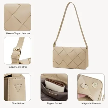 BOSTANTEN Woven Vegan Leather Hobo Bag for Women