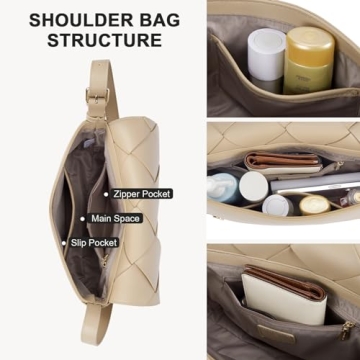 BOSTANTEN Woven Vegan Leather Hobo Bag for Women