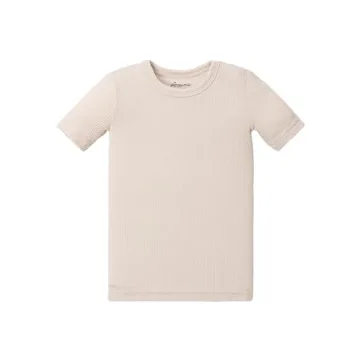 AVAUMA Newborn Baby Little Boys Girls Snug-Fit Pajamas Summer Short Sets Pjs Kids Clothes (M/Beige)