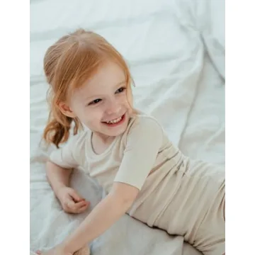 AVAUMA Newborn Baby Little Boys Girls Snug-Fit Pajamas Summer Short Sets Pjs Kids Clothes (M/Beige)