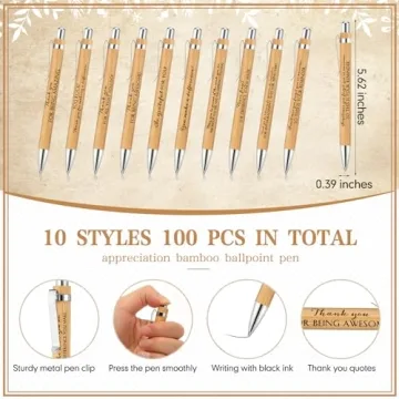 Employee Appreciation Bamboo Pen Set - 100 Sets