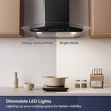 CIARRA Black Range Hood with Soft Touch Control 30"