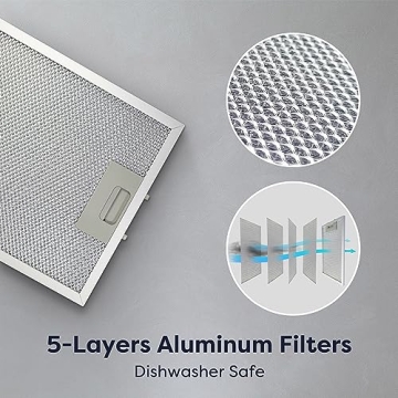 CIARRA Black Range Hood with Soft Touch Control 30"