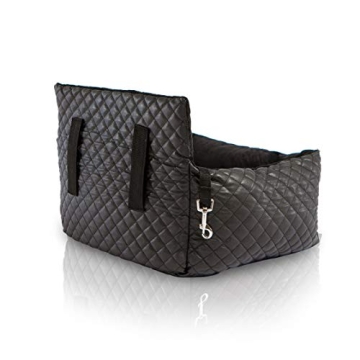 NANDOG Jet Black Vegan Leather Car Seat for Pets