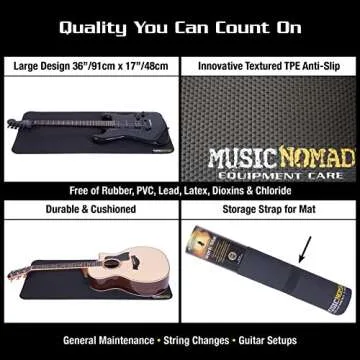 MusicNomad Premium Guitar Work Mat Pad for Repair, String Changing, Setup, Workstation, Bench, 17” x 36” (MN208)