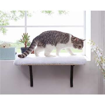 sweetgo Cat Window Perch-Mounted Shelf Bed for cat-Funny Sleep DIY Kitty Sill Window Perch- Washable...