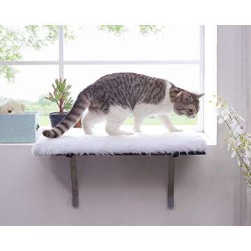sweetgo Cat Window Perch-Mounted Shelf Bed for cat-Funny Sleep DIY Kitty Sill Window Perch- Washable Foam Cat Seat