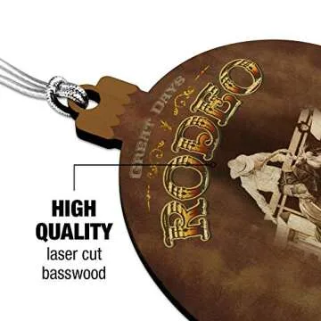 GRAPHICS & MORE Cowboy Western Rodeo Vintage Horse Bucking Riding Wood Christmas Tree Holiday Ornament