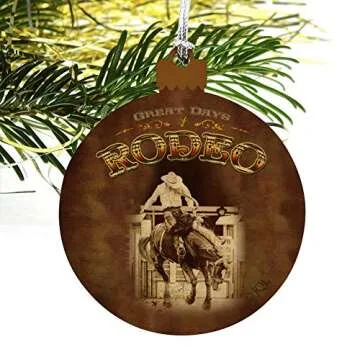 GRAPHICS & MORE Cowboy Western Rodeo Vintage Horse Bucking Riding Wood Christmas Tree Holiday Ornament