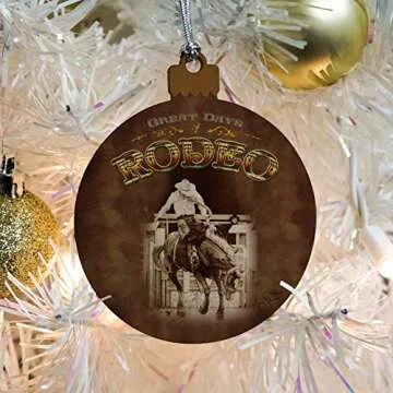 GRAPHICS & MORE Cowboy Western Rodeo Vintage Horse Bucking Riding Wood Christmas Tree Holiday Ornament