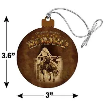 GRAPHICS & MORE Cowboy Western Rodeo Vintage Horse Bucking Riding Wood Christmas Tree Holiday Ornament