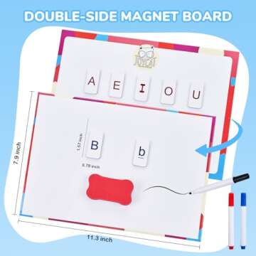 JoyCat Classroom Magnetic Letter Tiles Set for Phonics