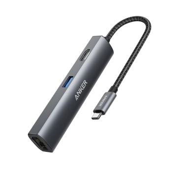 Anker USB C Hub Adapter, 5-in-1 USB C Adapter with 4K USB C to HDMI, Ethernet Port, 3 USB 3.0 Ports,...