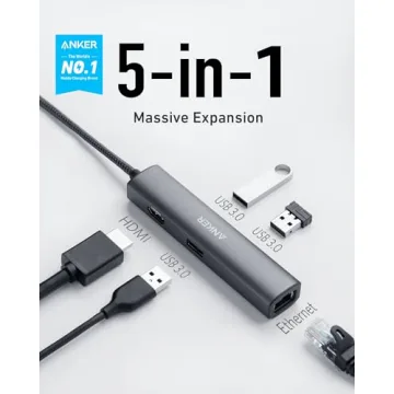 Anker 5-in-1 USB C Hub with HDMI and Ethernet Ports