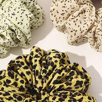 Scrunchies Hair Ties for Women - Big Silk Satin Scrunchie Exra Large Jumbo Gaint Oversized Cute Scru...