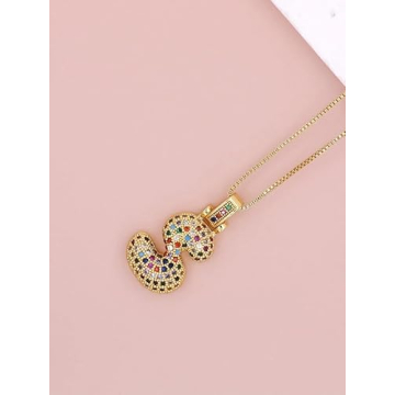 Trendy DIOWUS Bubble Letter Necklace for Women