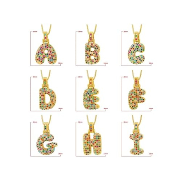 Trendy DIOWUS Bubble Letter Necklace for Women