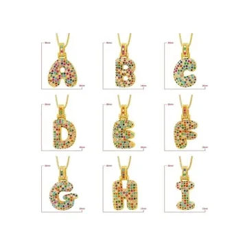 Trendy DIOWUS Bubble Letter Necklace for Women