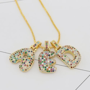 Trendy DIOWUS Bubble Letter Necklace for Women