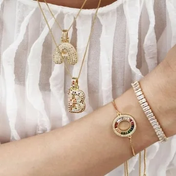 Trendy DIOWUS Bubble Letter Necklace for Women