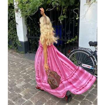 Stylish Women's Boho Cami Maxi Dress for Summer Fun