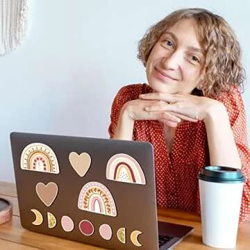 Flutesan 18 Pcs Boho Refrigerator Magnets Cute Rainbow Magnetic Stickers Locker Magnets for Girls Boho Party Supplies Boho Kitchen Magnetic Decorations Birthday Baby Shower Locker Accessories Girls