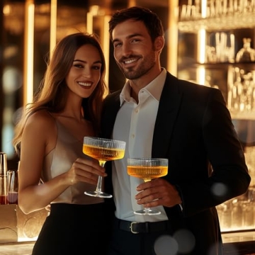 4 Pcs Hand Blown Martini Glass Set in Gift Box