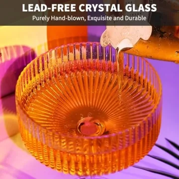 4 Pcs Hand Blown Martini Glass Set in Gift Box