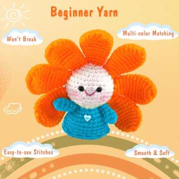 WSICSE 8x50g Beginner Crochet Yarn, Cotton Yarn for Crocheting Easy-to-See Stitches Chunky Thick Sof...