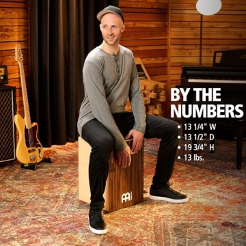 Meinl Ebony Bass Cajon with Snare Pedal for All Musicians