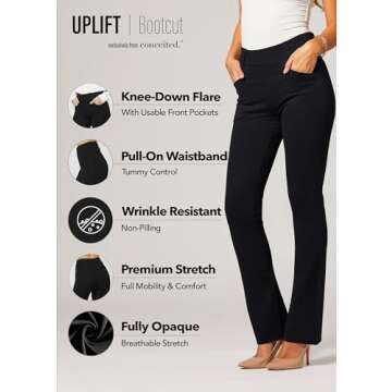 Conceited Dress Pants Women - Stretchy - Tummy Control - All Day Comfort Wear to Work - Womens Dress...