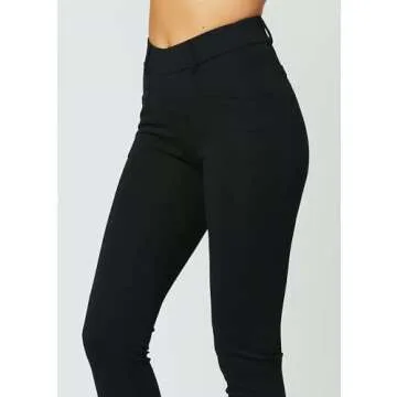 Conceited Dress Pants Women - Stretchy - Tummy Control - All Day Comfort Wear to Work - Womens Dress Pants in Tall and Petite - Regular and Plus Size - Midnight Black - X-Small
