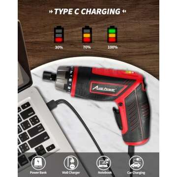 AVID POWER Electric Screwdriver Set Rechargeable 4V Cordless Screwdriver Kit with 44pcs Accessories,...