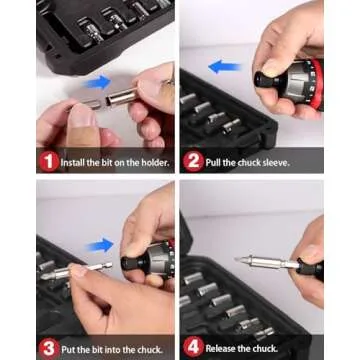 AVID POWER Electric Screwdriver Set Rechargeable 4V Cordless Screwdriver Kit with 44pcs Accessories, 5.65Nm Screw Gun, 5+1 Torque Setting, 2 Position Handle with LED Light