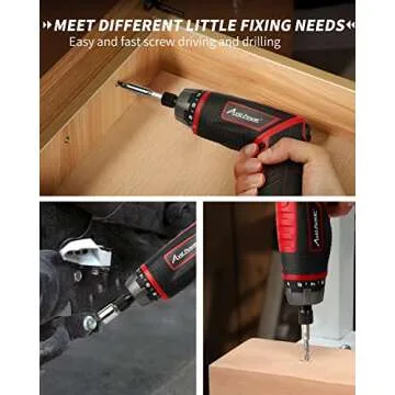 AVID POWER Electric Screwdriver Set Rechargeable 4V Cordless Screwdriver Kit with 44pcs Accessories, 5.65Nm Screw Gun, 5+1 Torque Setting, 2 Position Handle with LED Light