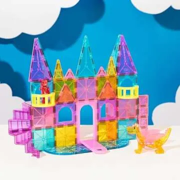 MAGNA-TILES Castle Building Set 48-Piece Magnetic Fun