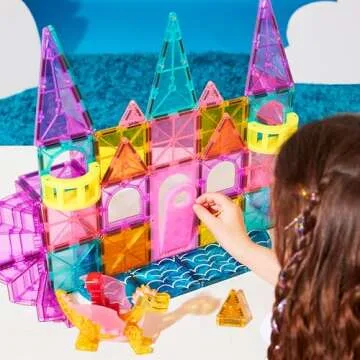 MAGNA-TILES Castle Building Set 48-Piece Magnetic Fun