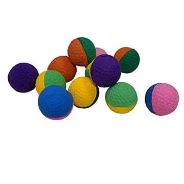 12 Pack Pet Ball Foam Sponge Ball Cat Toy Soft Bouncy Noise Free (12pcs Pet Ball Foam Sponge Ball)